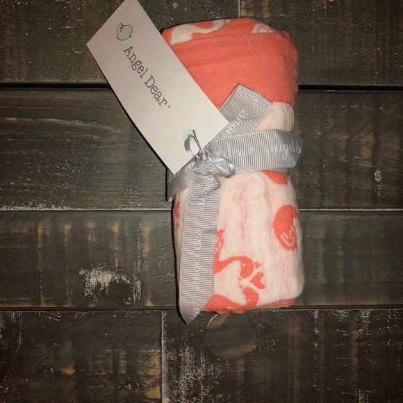 Angel Dear Other - Angel Dear Burp Cloth - Swan - Coral